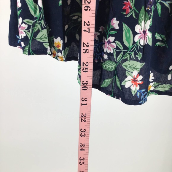 BLOOMCHIC 22-24 3X plus navy blue floral zipper elastic waist top blouse NWT B50 - Picture 4 of 8